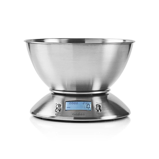 [KASC111-SI] Nedis S/Steel Digital Kitchen Weighing Scales & Bowl
