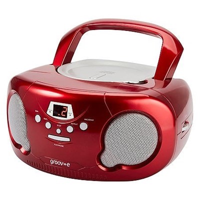 [GVPS733RD] Groov-e Portable CD Radio Boombox | Red