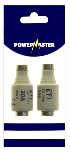 [8809] Powermaster 20A DZ2 Household Fuses (2 Pack)