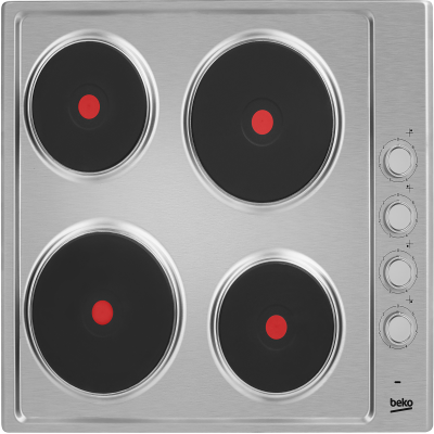 [HIBE64101X] Beko S/Steel 4 Ring Solid Plate Electric Hob