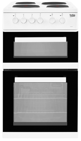 [KD533AW] Beko White 50cm Twin Cavity Solid Plate Cooker