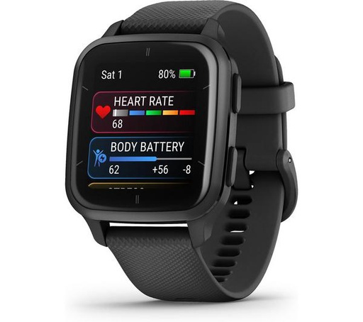 [010-02700-10] Garmin Venu Sq 2 Music GPS Smart Watch | Black/Slate