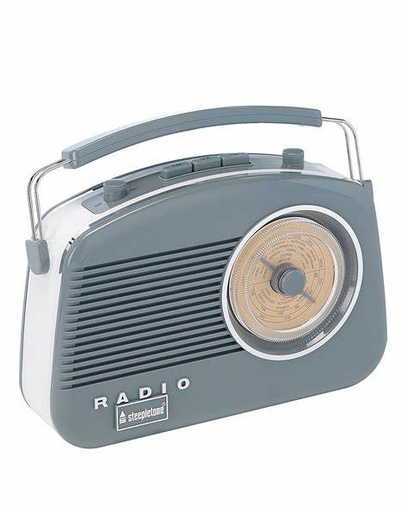 [BRIGHTONGRY] Steepletone Brighton Portable Retro Radio | Grey