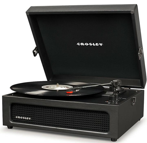 [CR8017B-BK] Crosley Vintage Portable Turntable Record Player | Black