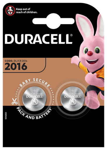 [2016] Duracell CR2016 Coin / Disc Battery (2 Pack)