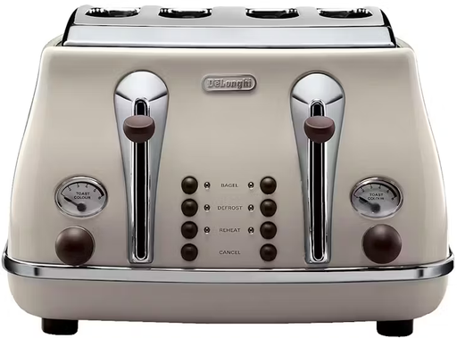 [CTOV4003.BG] Delonghi Icona 4 Slice Toaster | Beige