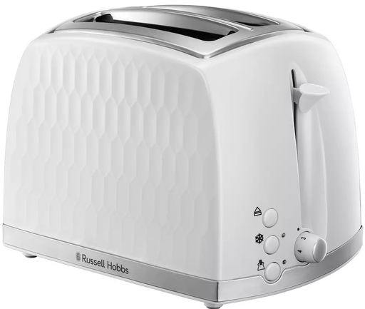 [26060] Russell Hobbs Honeycomb 2 Slice Toaster | White