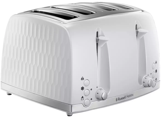[26070] Russell Hobbs Honeycomb 4 Slice Toaster | White
