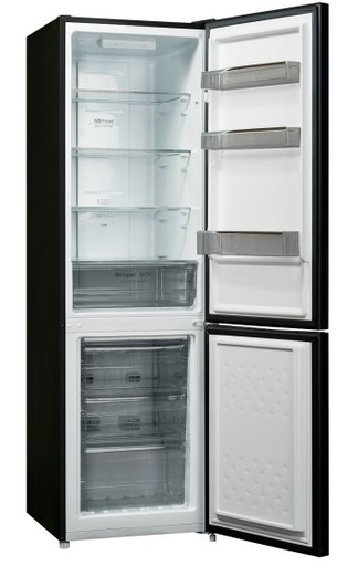 [P65555FFM2GLB] Powerpoint Black Glass Frost Free Fridge Freezer