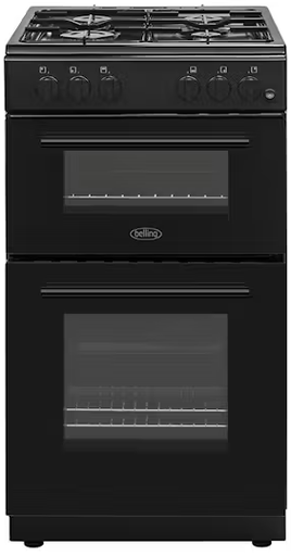 [BFSG51TCBKNG] Belling 50cm Black Twin Cavity Natural Gas Cooker