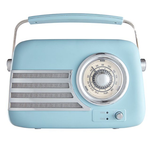 [A60048BLU] Akai AM/FM Vintage Radio Blue