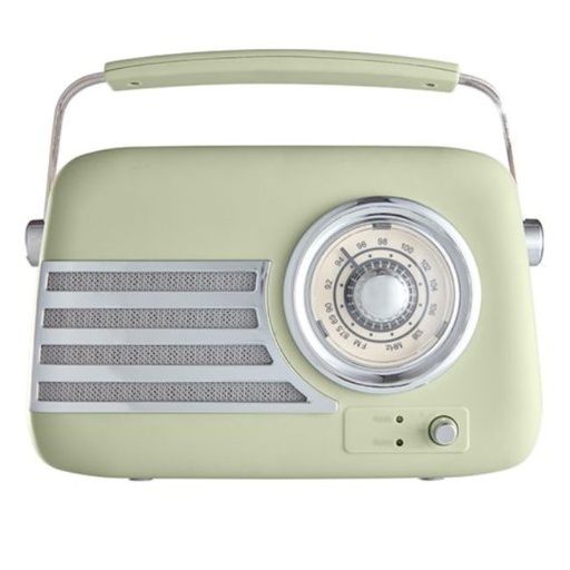 [A60048SAG] Akai AM/FM Vintage Radio Sage Green