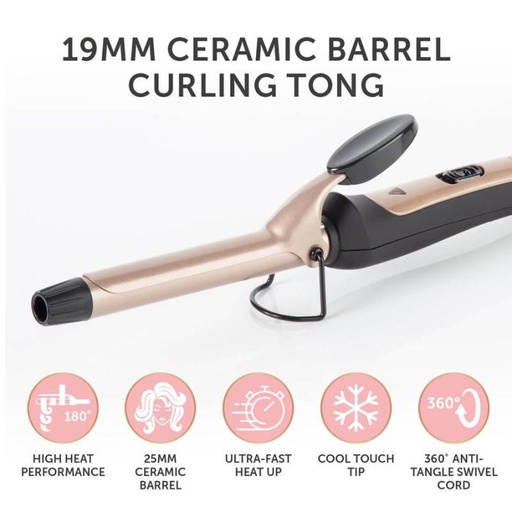 [C81050] Carmen 19mm Ceramic Curling Tong