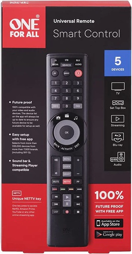 [URC7955] One For All Universal Smart Control Remote Control (5 Devices)