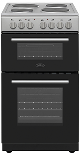 [BFSE51DOSIL] Belling Silver 50cm Solid Plate Double Oven Cooker