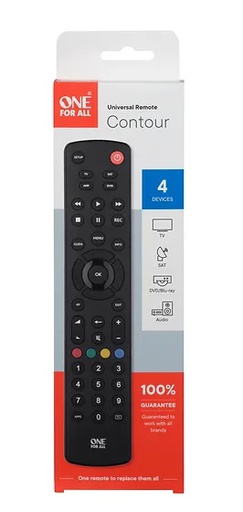 [URC1240] One for All Contour Universal Remote Control (4 Devices)
